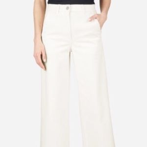 Everlane Wide leg crop pant In white size 4